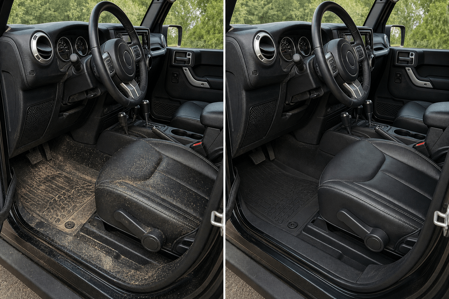 Jeep Wrangler interior — before
